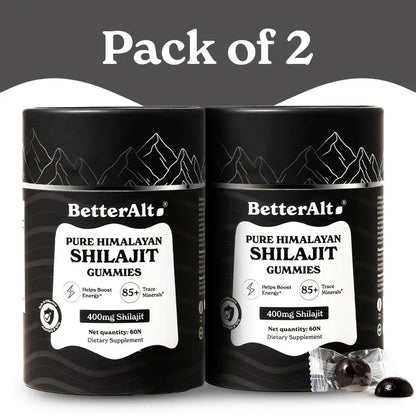 Betteralt Pure Shilajit Gummies | Himalayan Superfood | Lab-Tested | Helps Improve Strength & Stamina | 60N | Dietary Supplement