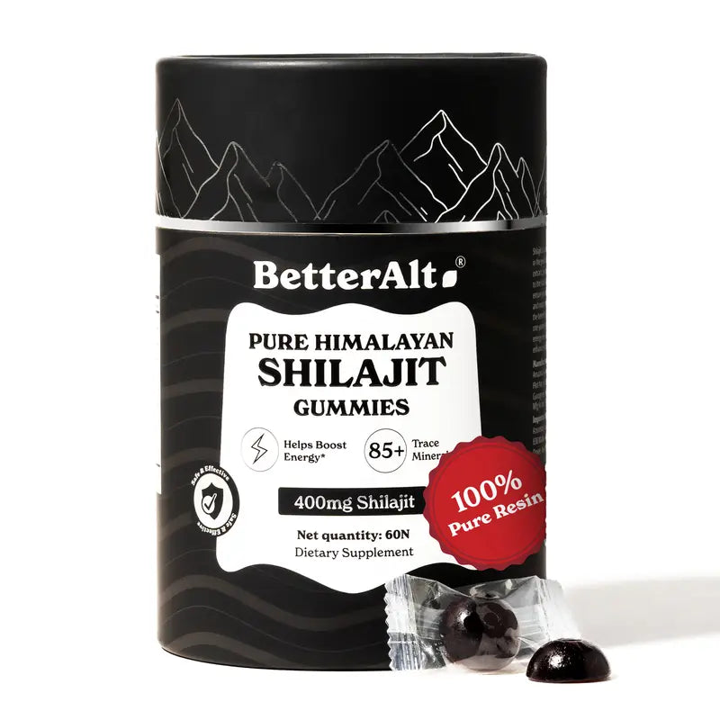 Betteralt Pure Shilajit Gummies | Himalayan Superfood | Lab-Tested | Helps Improve Strength & Stamina | 60N | Dietary Supplement