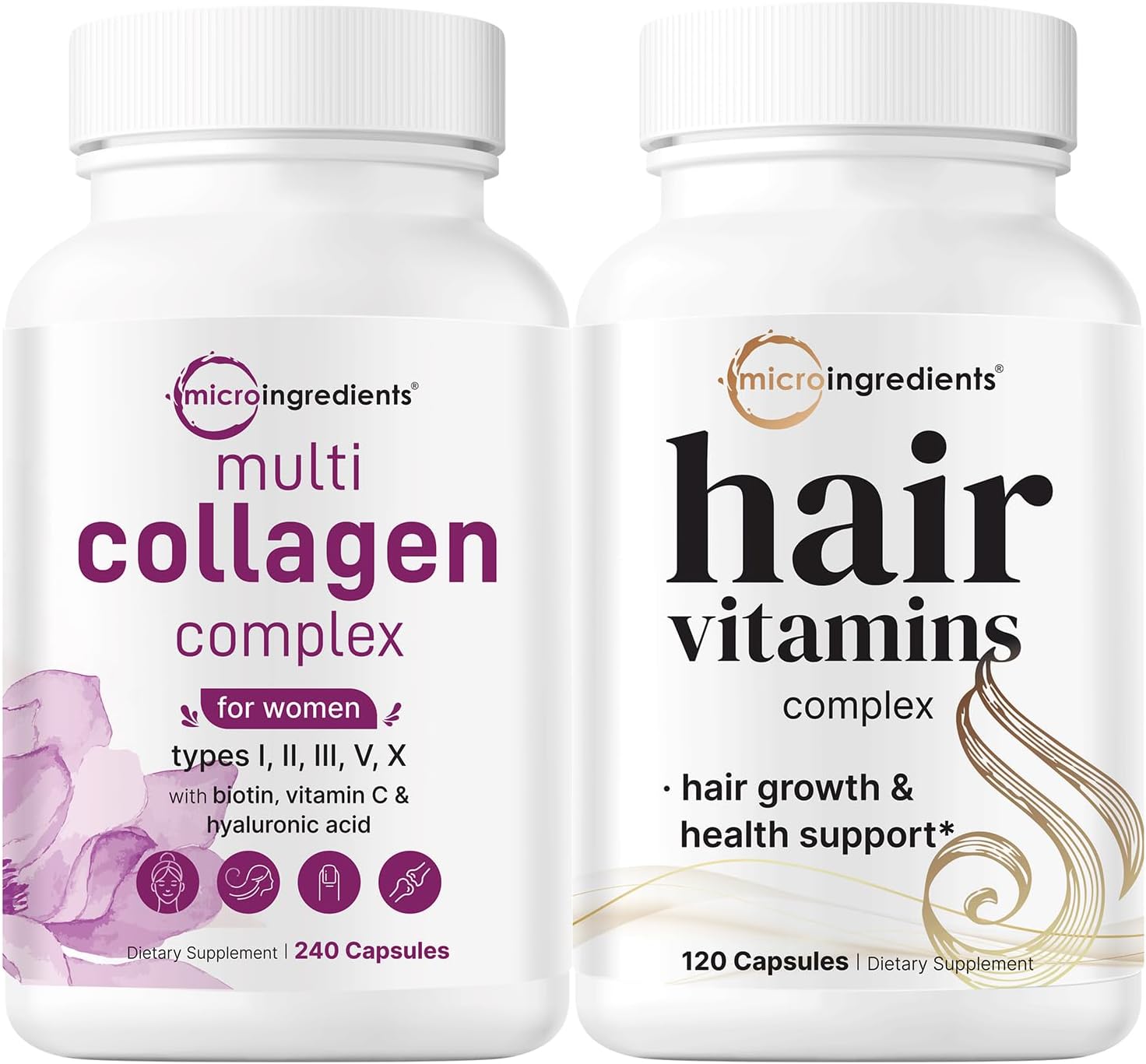 Multi Collagen Complex for Women | Hair Vitamins Complex Capsules Bundle 2 Pack |1