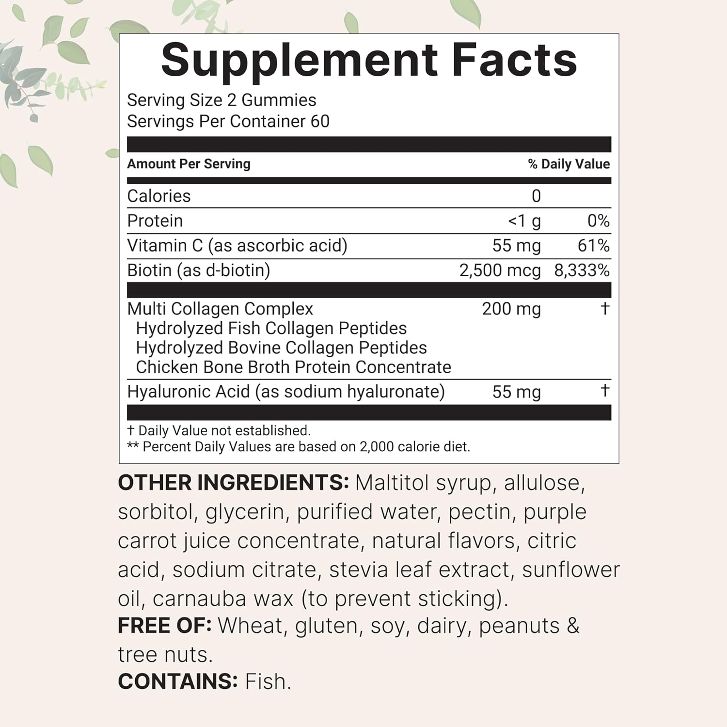 Multi Collagen Peptides, 120 Collagen Gummies |Protein with Biotin, Hyaluronic Acid, & Vitamin C Complex | Pomegranate & Berry Flavored | Sugar Free, Non-Gmo