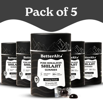 Betteralt Pure Shilajit Gummies | Himalayan Superfood | Lab-Tested | Helps Improve Strength & Stamina | 60N | Dietary Supplement