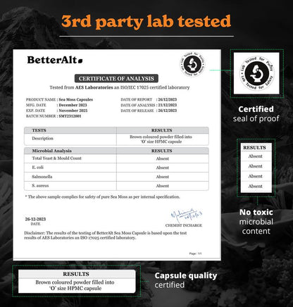 Betteralt Ultimate Energy Duo | Lab-Tested | Himalayan Shilajit | 75 Servings | Irish Sea Moss | 60 Servings | Helps Improve Energy & Immunity