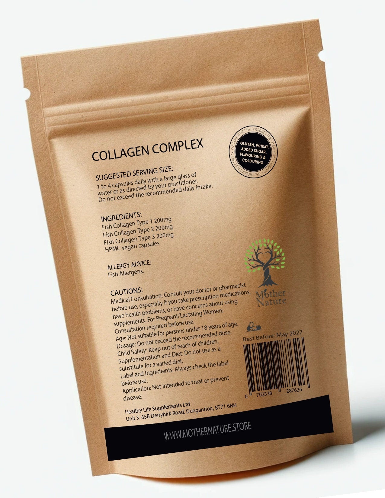 Collagen Complex 600Mg Collagen Capsules Pure Collagen Powder Eco-Friendly Natural Supplements